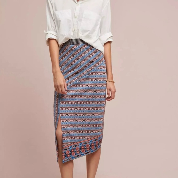 Anthropologie Dresses & Skirts - Anthropologie Akemi + Kin Striped Splendor Boho Pencil Midi Skirt Size Large